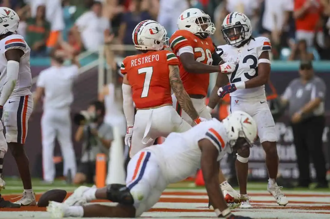 NCAA Football: Virginia at Miami