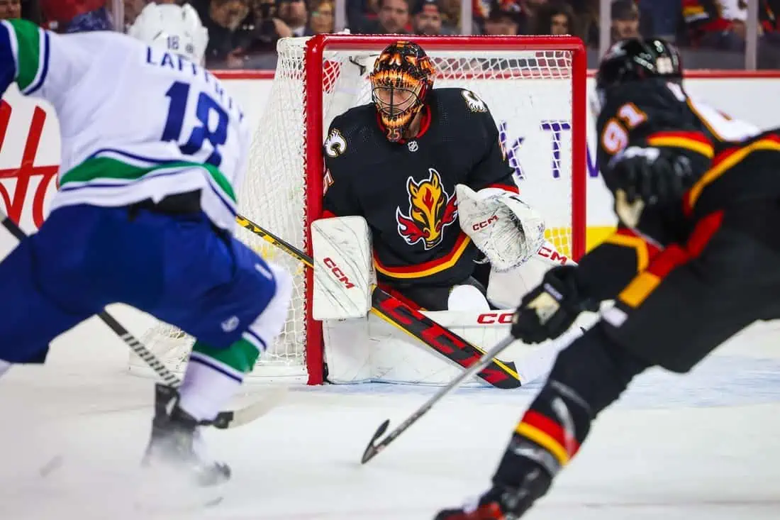 NHL: Vancouver Canucks at Calgary Flames