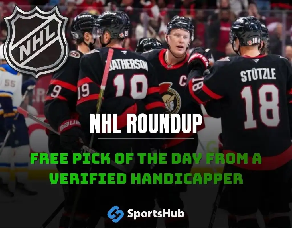 Ottawa Senators players celebrate on the ice during an NHL roundup feature about a win over the Colorado Avalanche